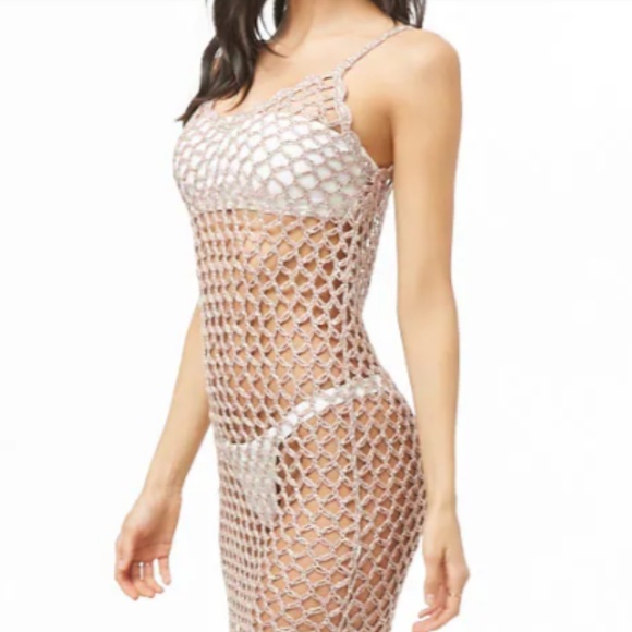 metallic swim cover up